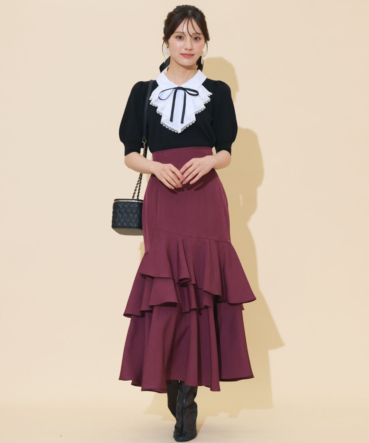 WILLSELECTION「アシメレイヤードハイウエストスカート」|フレア|