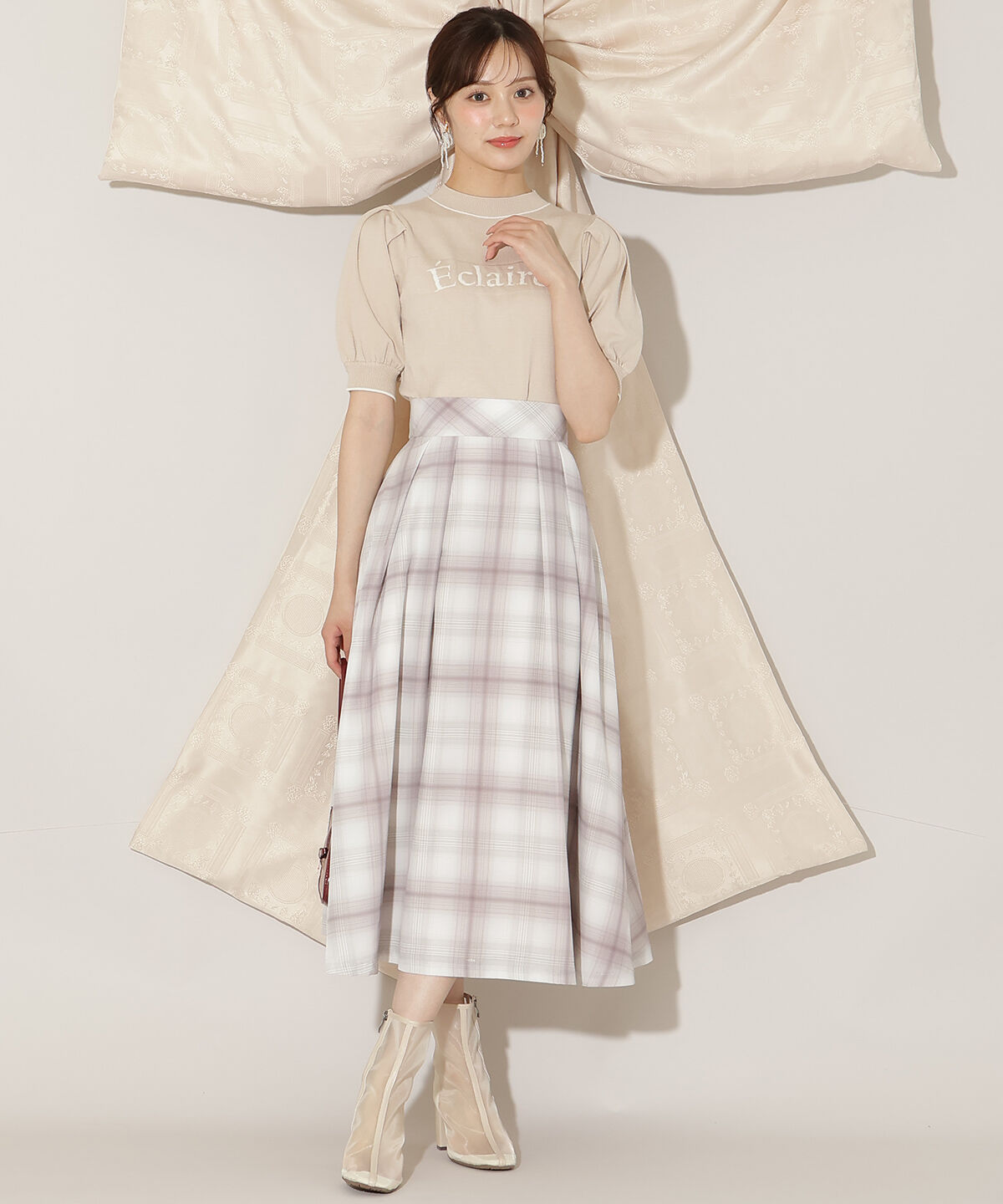 WILLSELECTION「オリジナルチェックタックフレアスカート」|フレア|