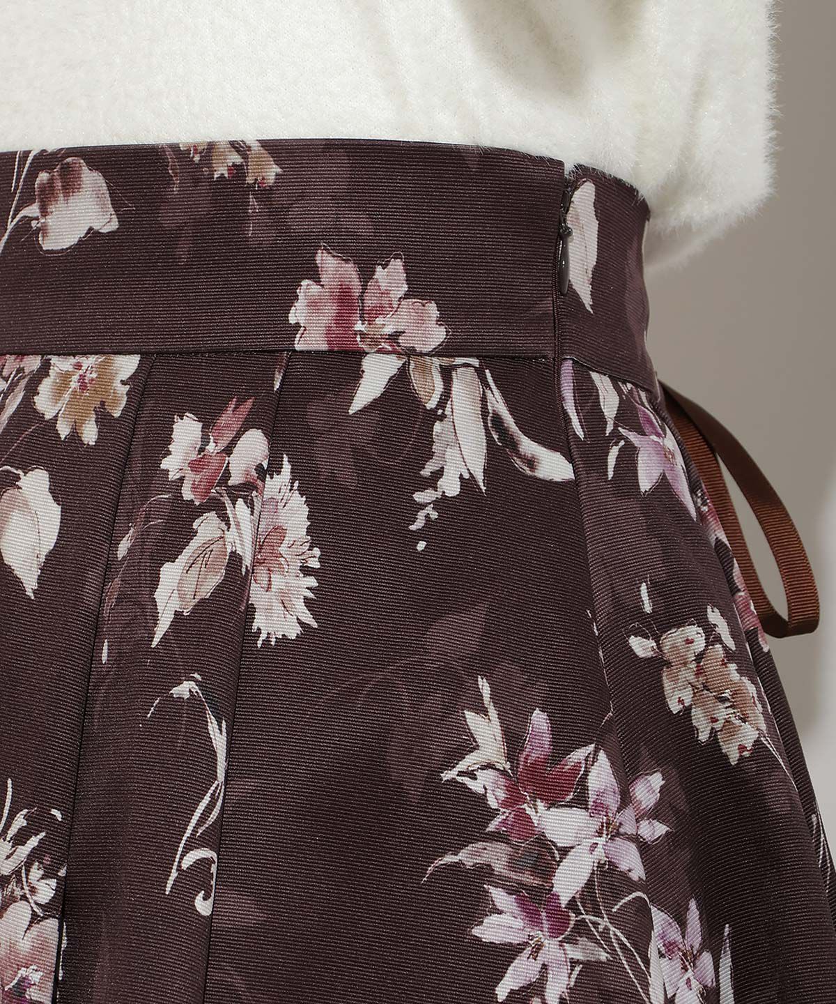 WILLSELECTION「フラワープリントボリュームタックスカート」|フレア|