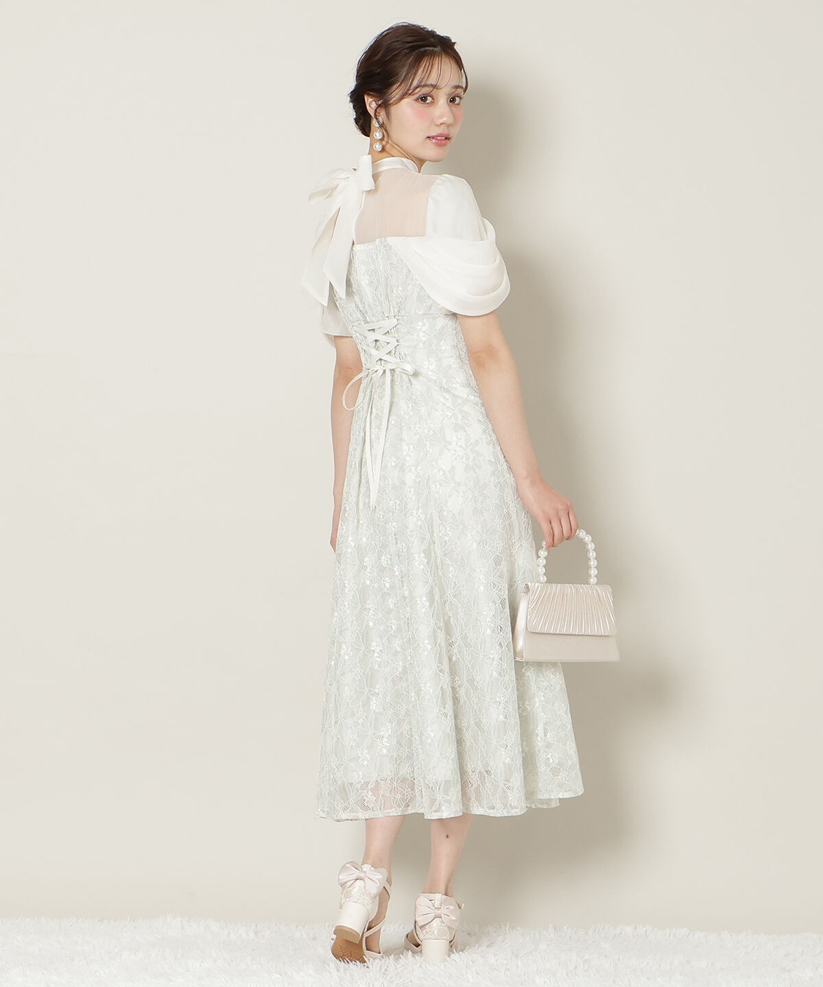 WILLSELECTION「シアーベールレースワンピース」|ドレス|