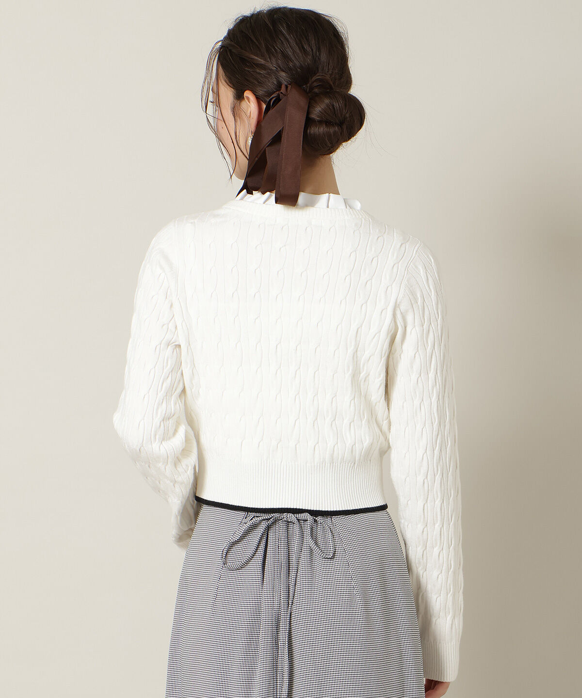 WILLSELECTION「フリルレイヤードケーブルニット」|ニット・セーター|