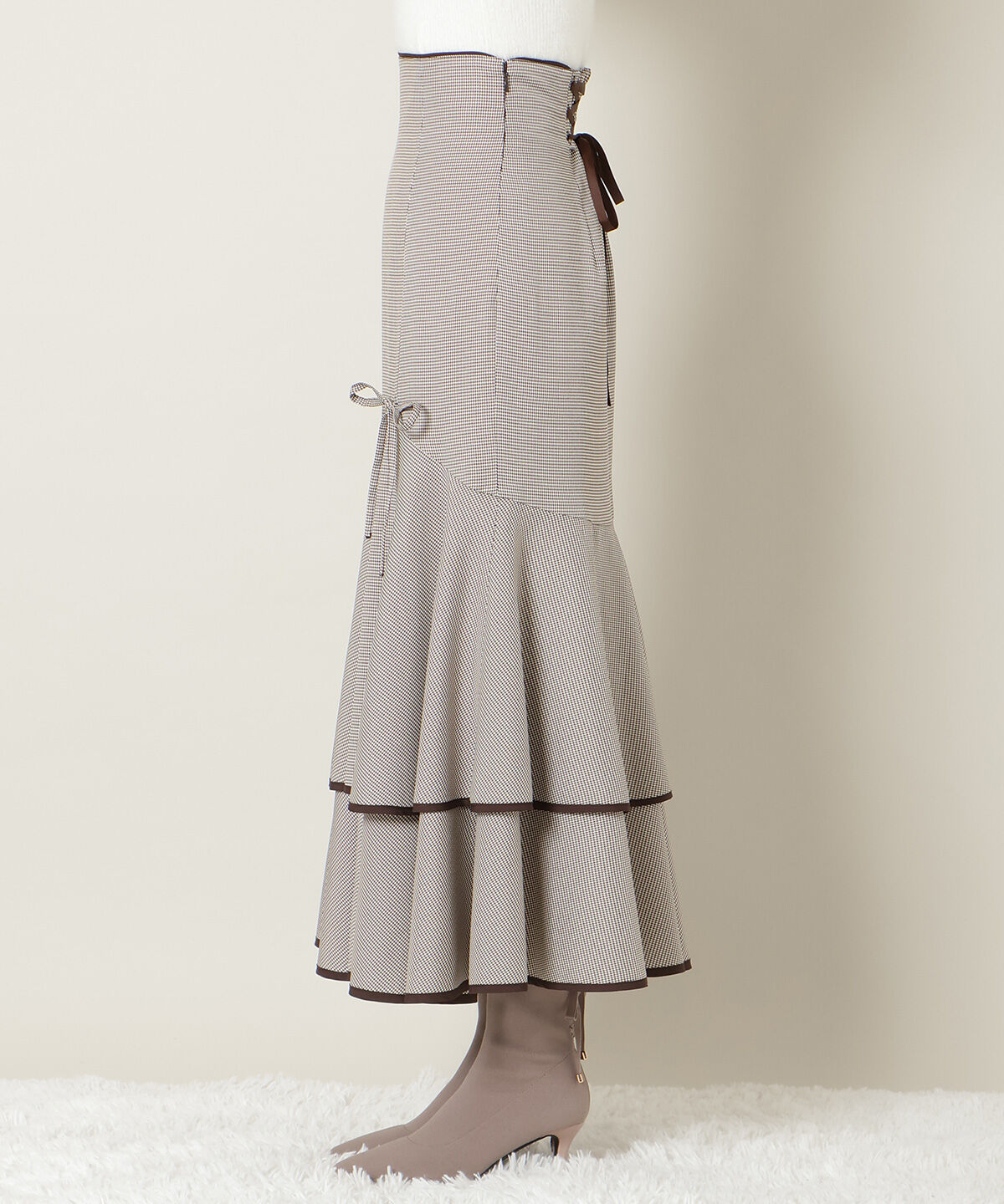 WILLSELECTION「パイピングヘムティアードスカート」|フレア|