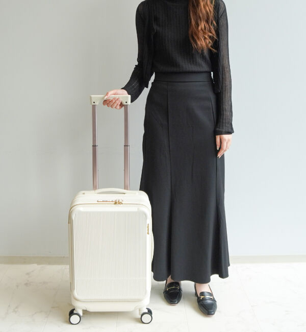 Jewelna Rose「Jewelna Rose エルダートローリー カップホルダー付 機内持ち込みサイズ 34/41リットル 05401」|キャリーケース|オフホワイト