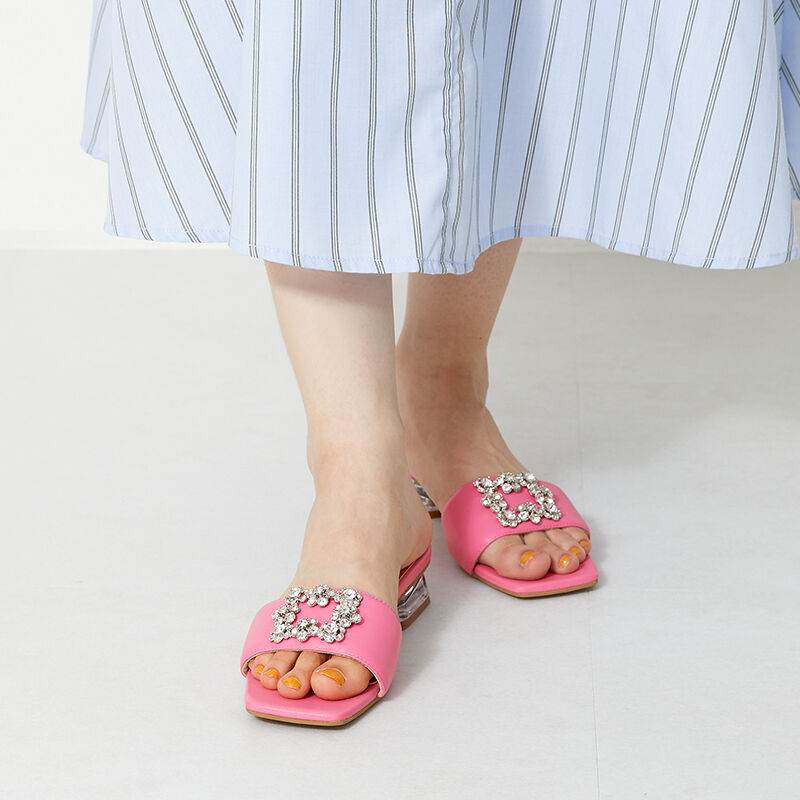 ORiental TRaffic「ビジューモチーフクリアヒールサンダル/31232」|サンダル|