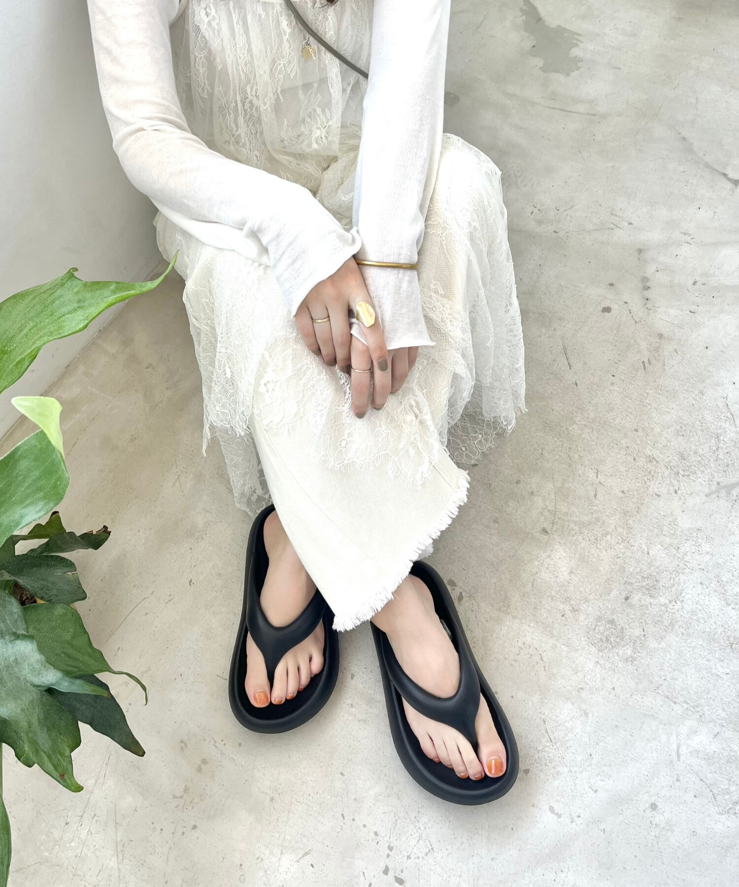 ORiental TRaffic「【リカバリーサンダル】パデットトングサンダル/OT3219 トング サンダル 人気 売れてる トレンド 軽い」|サンダル|