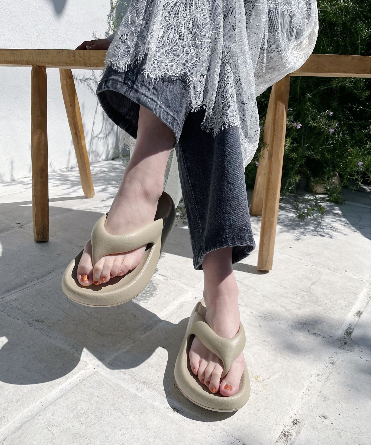 ORiental TRaffic「【リカバリーサンダル】パデットトングサンダル/OT3219 トング サンダル 人気 売れてる トレンド 軽い」|サンダル|