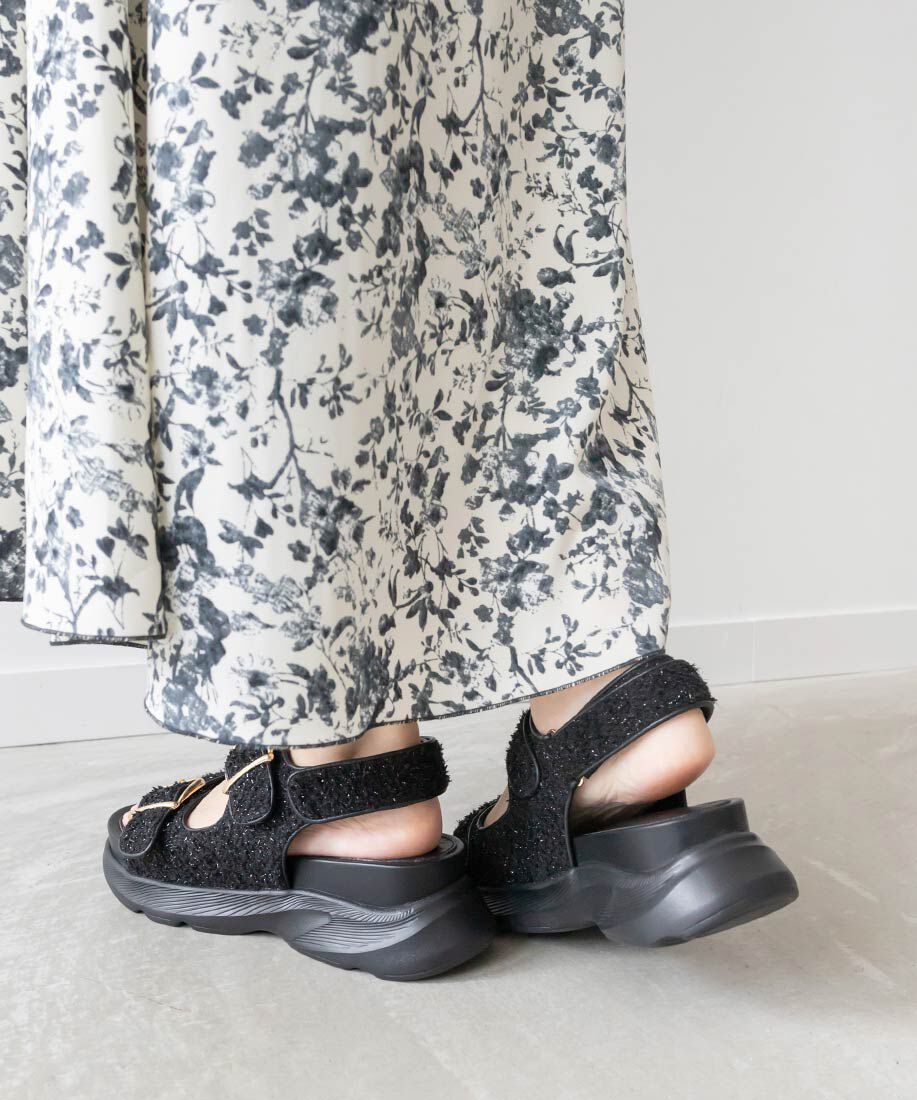  「ダブルベルトツイードスポーツサンダル」|サンダル|