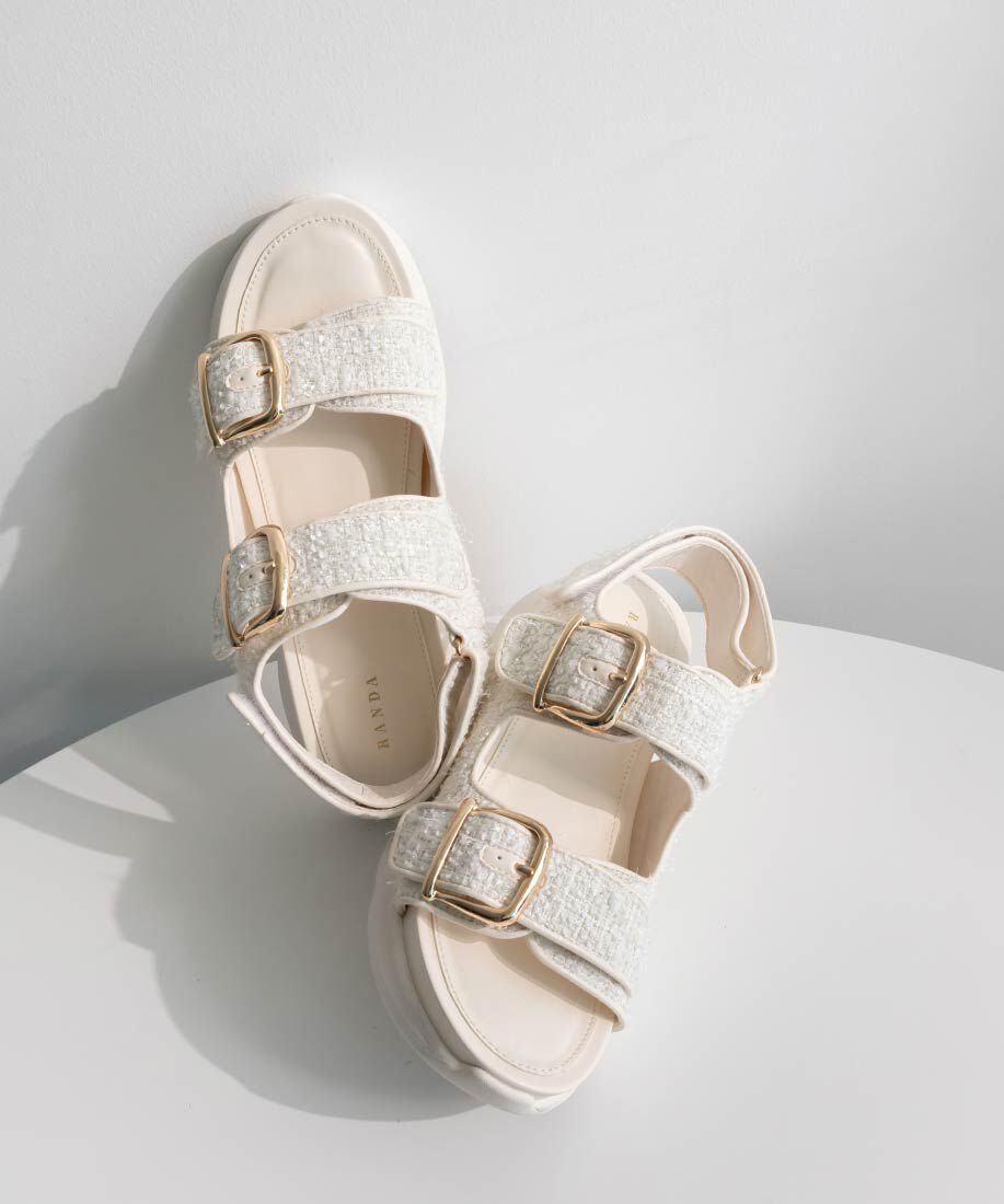  「ダブルベルトツイードスポーツサンダル」|サンダル|