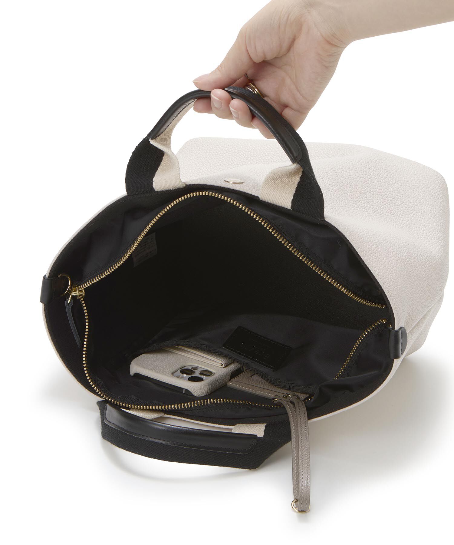 TOPKAPI BREATH「【Breath TOPKAPI】SCOTCH GRAIN スコッチグレイン プレーン バイカラーハンドル ミニ トートバッグ」|トートバッグ|