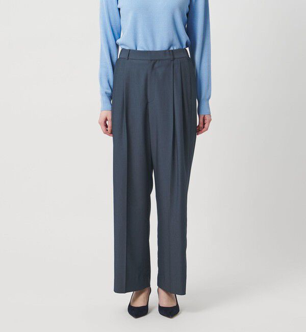 UNITED ARROWS「2タック デニムライク ワイド パンツ ‐ウォッシャブル‐」|チノ|