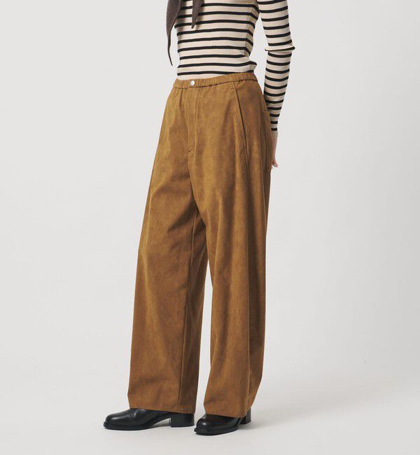 UNITED ARROWS「スエード ライク イージー パンツ」|チノ|BEIGE