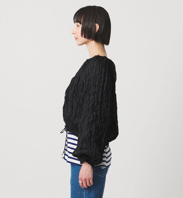 UNITED ARROWS「シャーリング フリル ブラウス」|シャツ・ブラウス|