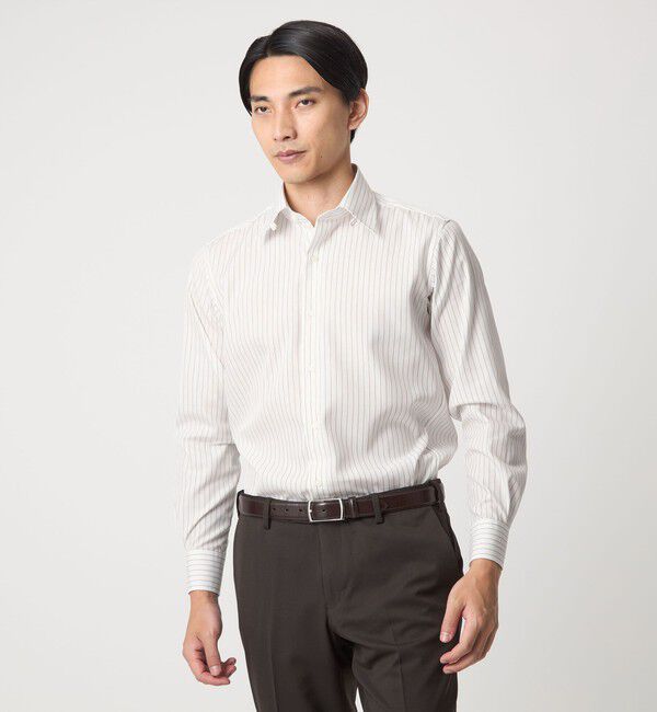 UNITED ARROWS green label relaxing「コットン ピンストライプ タブカラー ドレスシャツ -イージーアイロン-」|シャツ・ブラウス|MD.BROWN