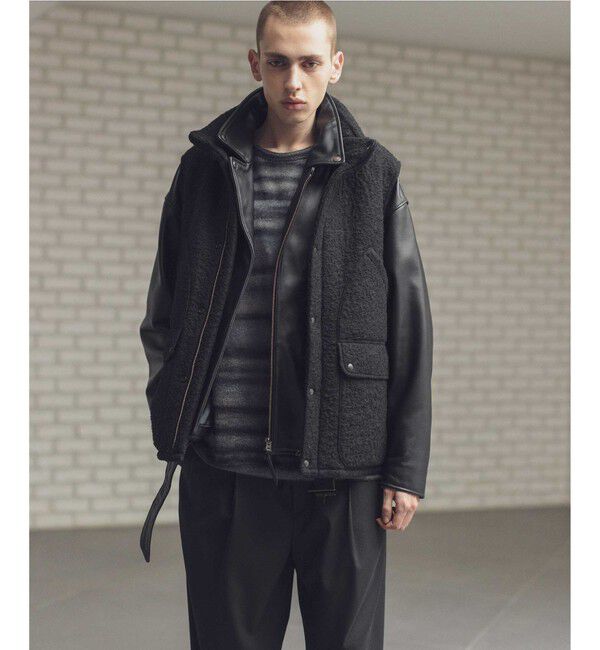 MONKEY TIME「＜monkey time＞ シープ レザー オーバーサイズ ダブルライダースジャケット」|ライダースジャケット|