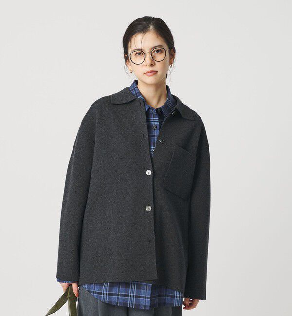 BEAUTY&YOUTH UNITED ARROWS「コットンウールブレンド ミラノリブ シャツカーディガン ウォッシャブル」|カーディガン|DK.GRAY