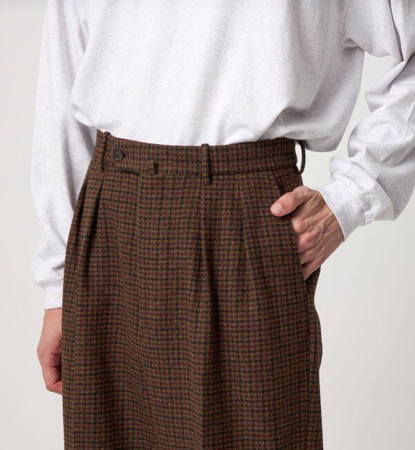 STEVEN ALAN「＜Steven Alan＞ ブリティッシュチェック インツープリーツ ドレス トラウザーズ」|スラックス|