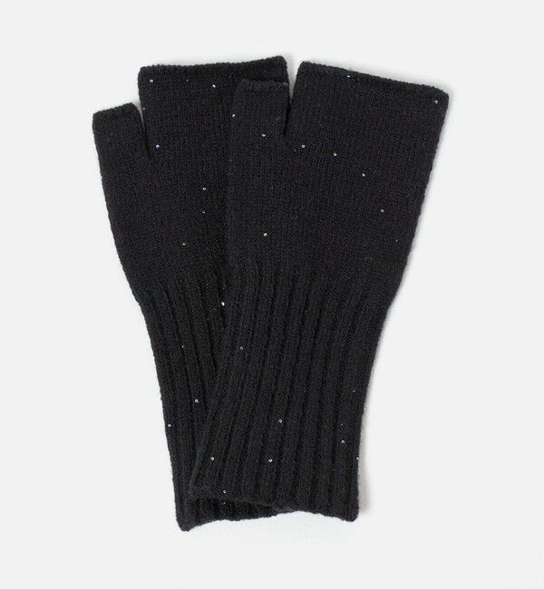 BEAUTY&YOUTH UNITED ARROWS「スパンコール リブ フィンガーレス グローブ」|手袋|