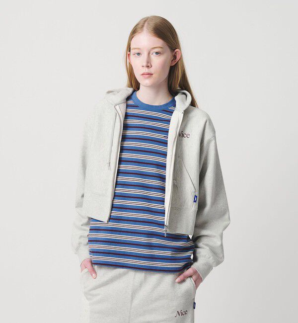 NICE WEATHER「＜NICE WEATHER＞ウィメンズ ジップクロップドパーカ 2」|パーカー|