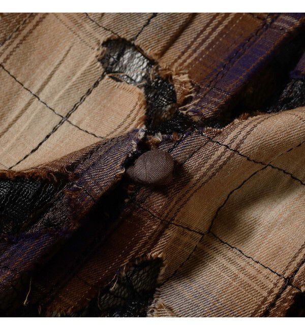 Ray BEAMS 「チェック レース ダメージ シャツ」|シャツ・ブラウス|