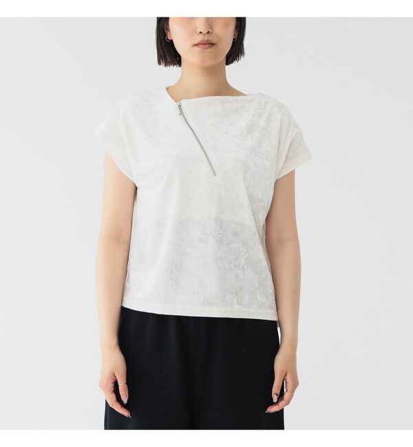 BEAMSBOY「maturely / ベロア ジッパー トップ」|Tシャツ・カットソー|