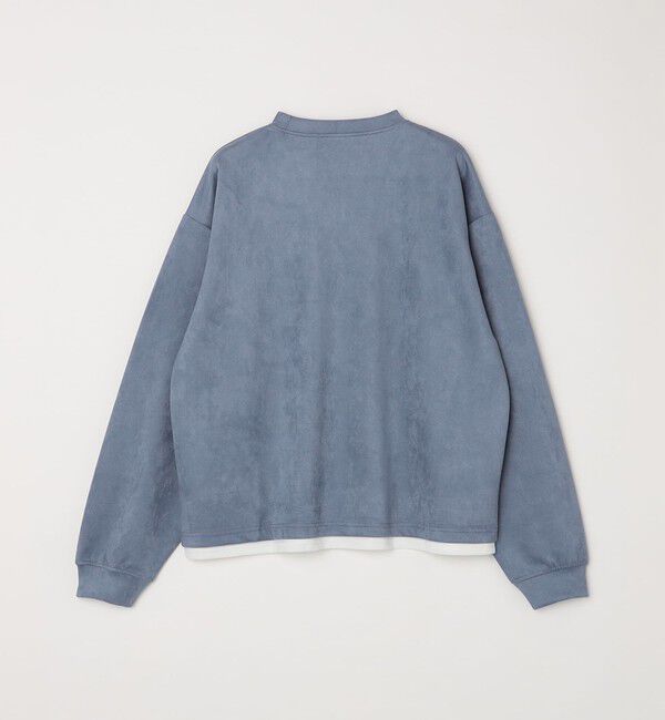 SHIPS any「SHIPS any: 〈洗濯機可能〉フェイクスエード (ポリエステル) / レイヤード クルーネック プルオーバー◇」|スウェット・ジャージ|