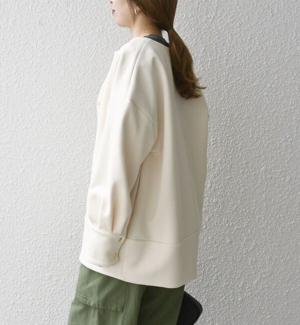 SHIPS any「SHIPS any:〈洗濯機可能〉ダブルジャージー ノーカラー コート」|ノーカラージャケット|