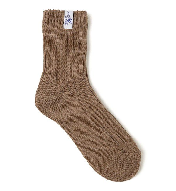 SHIPS any「miller: ピスネーム付き リブ ソックス」|ソックス|ベージュ