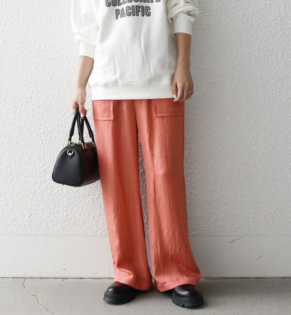 SHIPS any「SHIPS any:〈手洗い可能〉 ウエスト ギャザー ワイド  イージー パンツ」|その他|ピンク