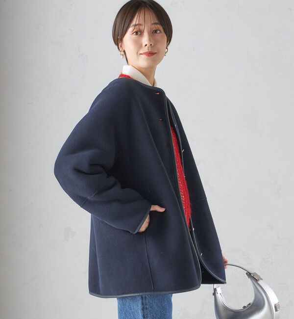 SHIPS for women「〈手洗い可能〉リバーシブル ボア &times; フリース ブルゾン」|ブルゾン・スタジャン|