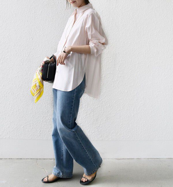 SHIPS for women「【WEB限定】〈洗濯機可能〉アシンメトリー ストライプ シャツ」|シャツ・ブラウス|