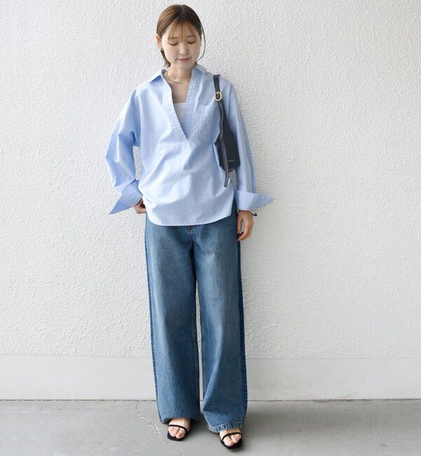 SHIPS for women「〈洗濯機可能〉ワンポイント 刺繍 スキッパー シャツ」|シャツ・ブラウス|