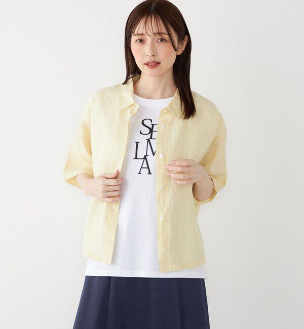 SHIPS Colors 「SHIPS Colors:〈洗濯機可能〉ユーロリネン (EURO Linen) ボクシー シャツ◇」|シャツ・ブラウス|
