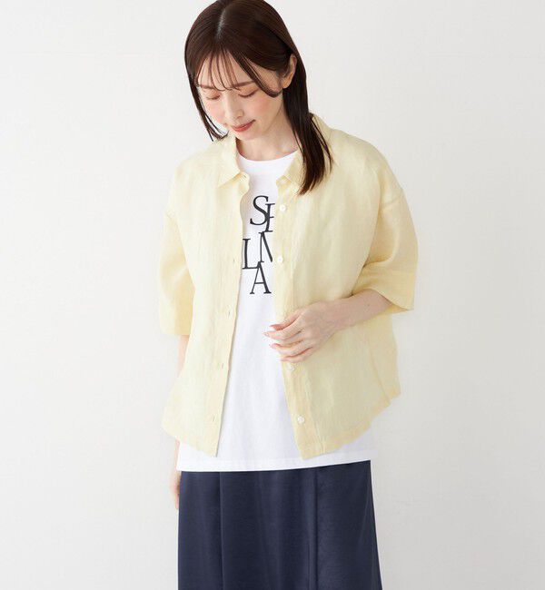 SHIPS Colors 「SHIPS Colors:〈洗濯機可能〉ユーロリネン (EURO Linen) ボクシー シャツ◇」|シャツ・ブラウス|
