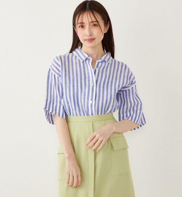 SHIPS Colors 「SHIPS Colors:〈洗濯機可能〉ユーロリネン (EURO Linen) ボクシー シャツ◇」|シャツ・ブラウス|