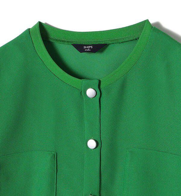 SHIPS Colors 「《一部追加・新色予約》SHIPS Colors:〈手洗い可能〉メッシュ ノーカラー ハオリ 2◆」|ブルゾン・スタジャン|