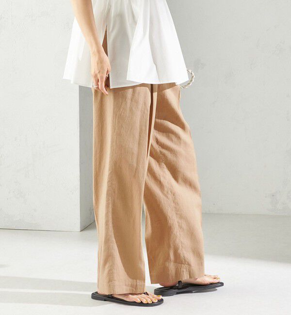 SHIPS for women「〈手洗い可能〉綿麻 ビエラ 2タック パンツ」|その他|