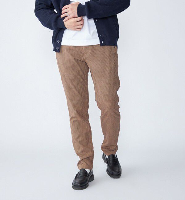 SHIPS「SHIPS: TR チェック テーパード チノ パンツ」|チノ|