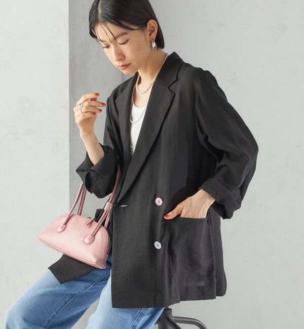 SHIPS for women「〈手洗い可能〉シアー シルク混 ジャケット」|テーラードジャケット|ブラック