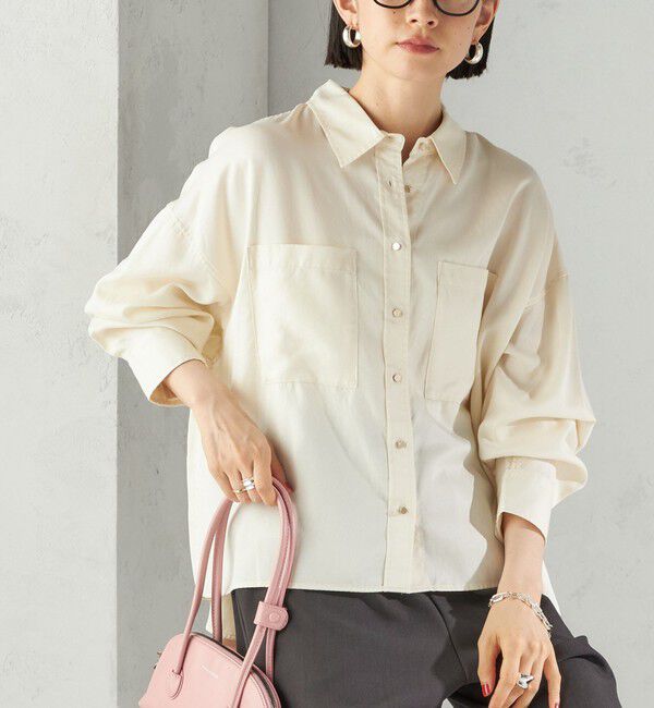 SHIPS for women「〈手洗い可能〉セルロース ツイル 羽織 シャツ」|シャツ・ブラウス|オフホワイト