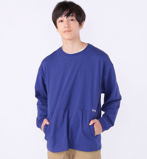 SHIPS KIDS「SHIPS KIDS:140～160cm /ファスナー ポケット付き ロング スリーブ Tシャツ」|Tシャツ・カットソー|