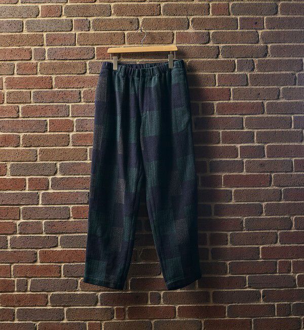 SHIPS「SHIPS: AUTHENTIC コットン ツイード イージーパンツ」|チノ|ネイビー