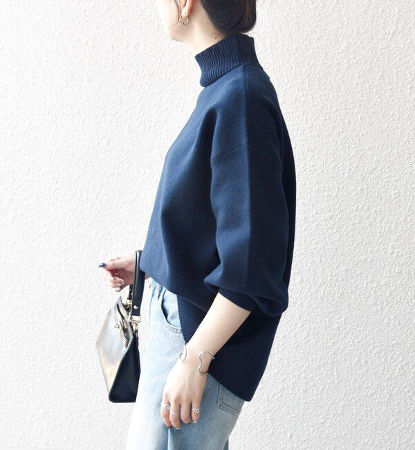 SHIPS any「SHIPS any:〈洗濯機可能〉ハイネック ボリュームスリーブ ロングリブ ニット プルオーバー」|ニット・セーター|