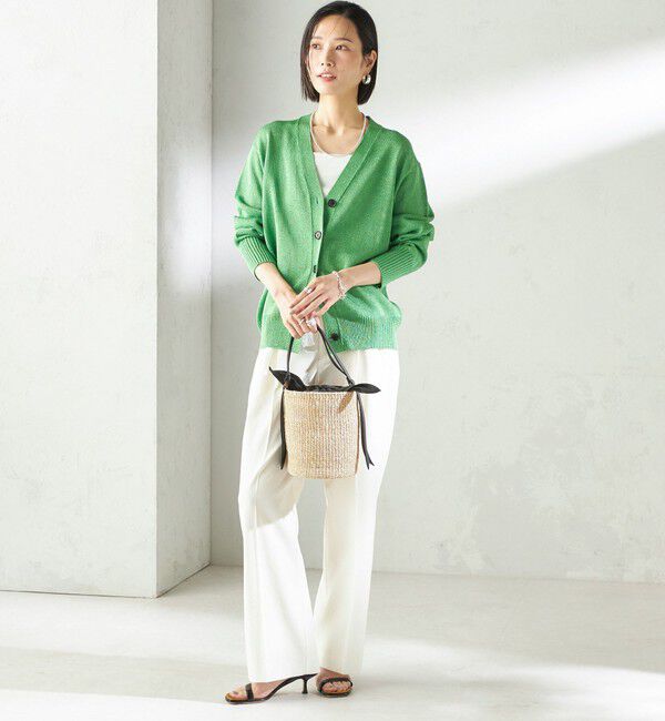 SHIPS for women「〈手洗い可能〉ブライト ペーパー Vネック ニット カーディガン」|カーディガン|