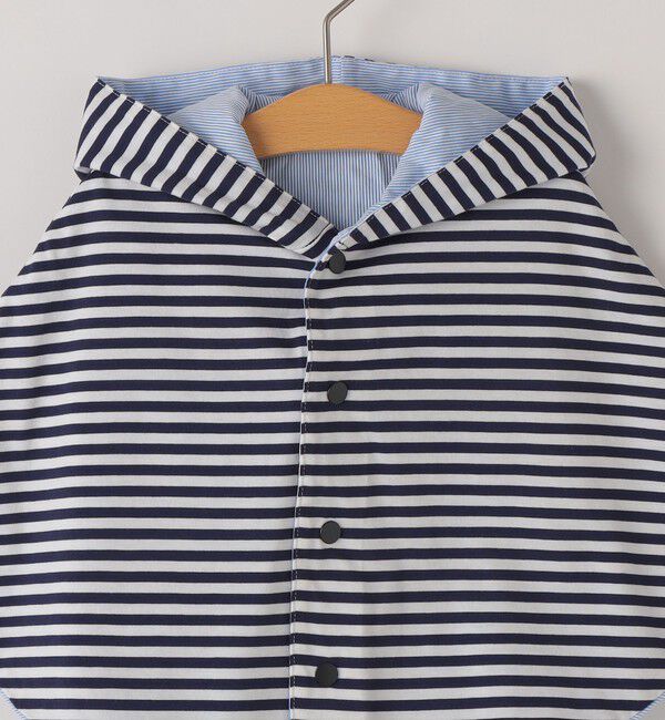 SHIPS KIDS「SHIPS KIDS:ベビー ボーダー リバーシブル コットン ポンチョ」|その他ベビーウェア|