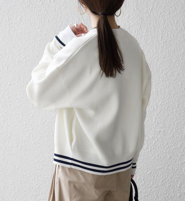 SHIPS any「SHIPS any:〈手洗い可能〉コットン ミックス ライン ジップ ブルゾン ニット カーディガン」|カーディガン|