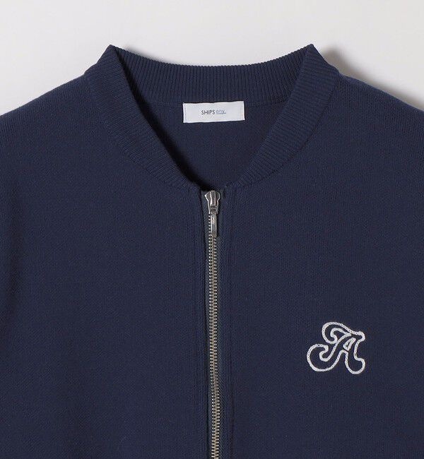 SHIPS any「SHIPS any:〈手洗い可能〉コットン ミックス ライン ジップ ブルゾン ニット カーディガン」|カーディガン|