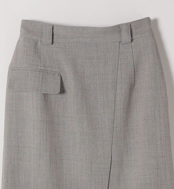 quaranciel「quaranciel:〈手洗い可能〉ウーステッド Iライン スリット スカート（セットアップ対応）」|スカート|