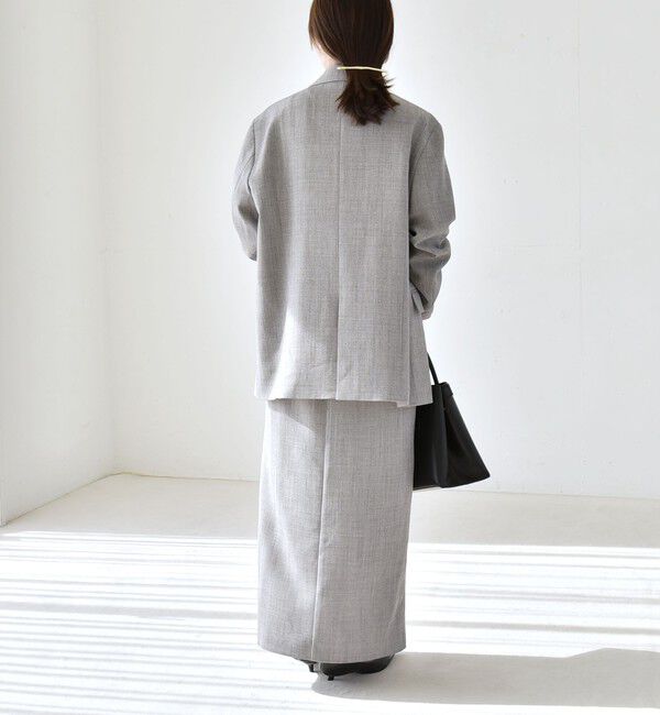 quaranciel「quaranciel:〈手洗い可能〉ウーステッド Iライン スリット スカート（セットアップ対応）」|スカート|