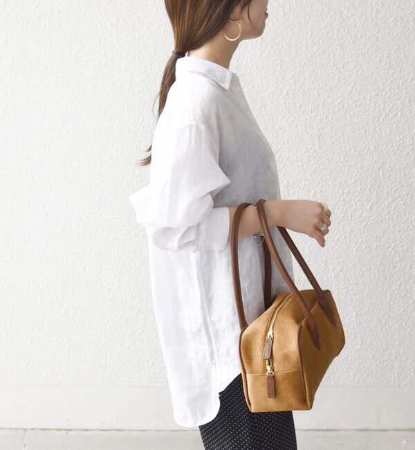 SHIPS any「《予約》SHIPS any:〈洗濯機可能〉リネン レギュラーカラー ルーズ 刺繍 シャツ」|シャツ・ブラウス|