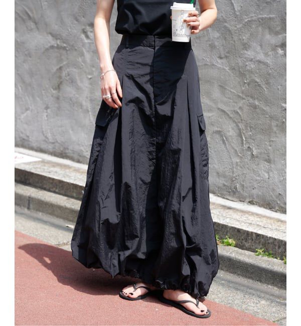 OUTDOOR PRODUCTS Usual Things「追加2 ドロストバルーンカーゴスカート」|スカート|ブラック